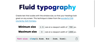 screenshot: Fluid Typography