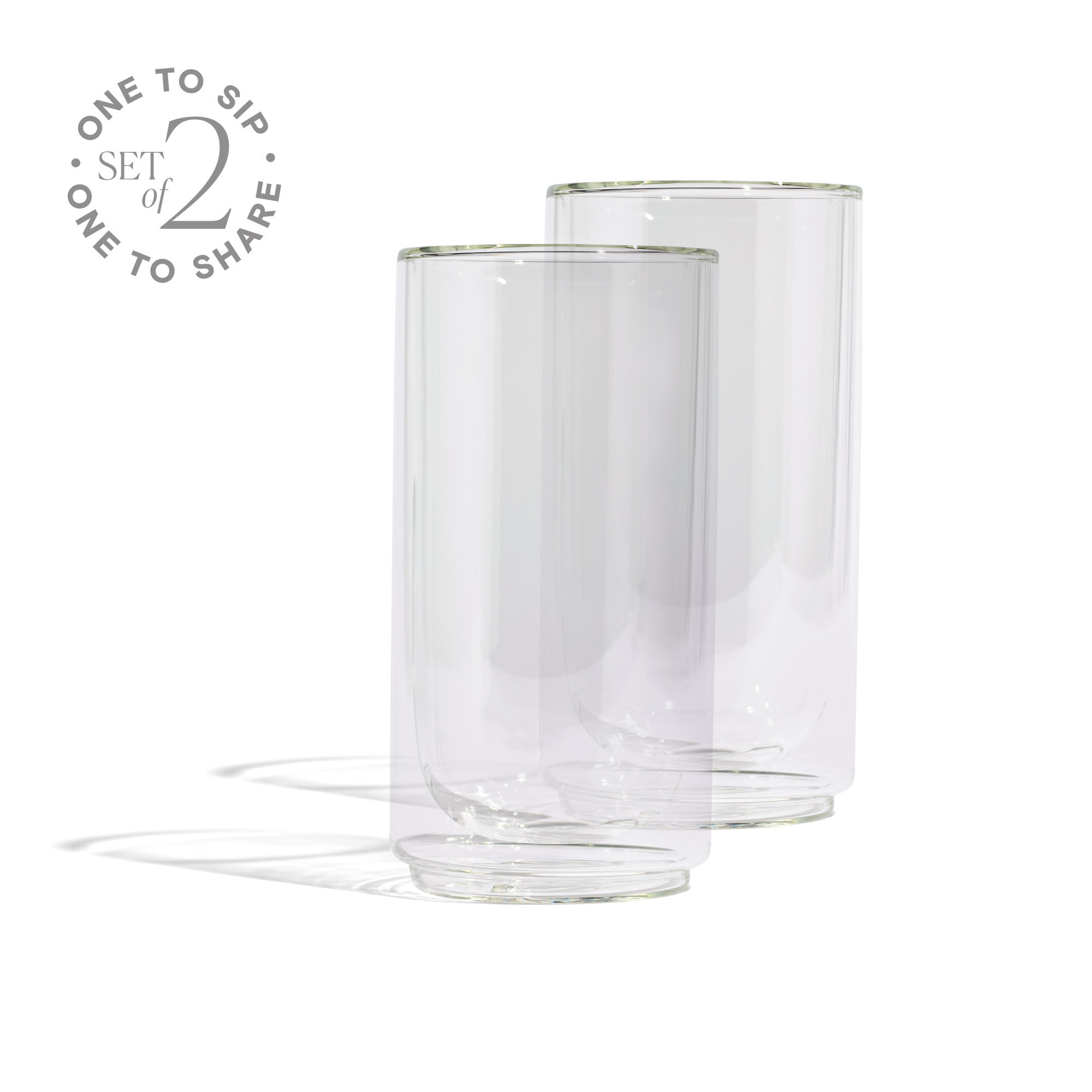 Cove 16oz Glass Pint - Set of 2 - Clear
