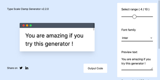 screenshot: Type Scale Clamp Generator
