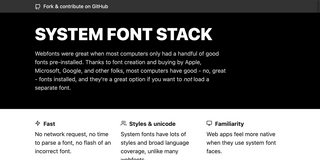 screenshot: system font stack
