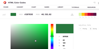 screenshot: HTML Color Codes