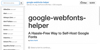 screenshot: google-webfonts-helper