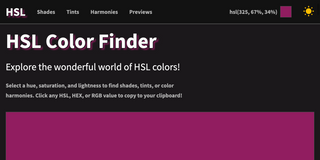 screenshot: HSL Color Finder